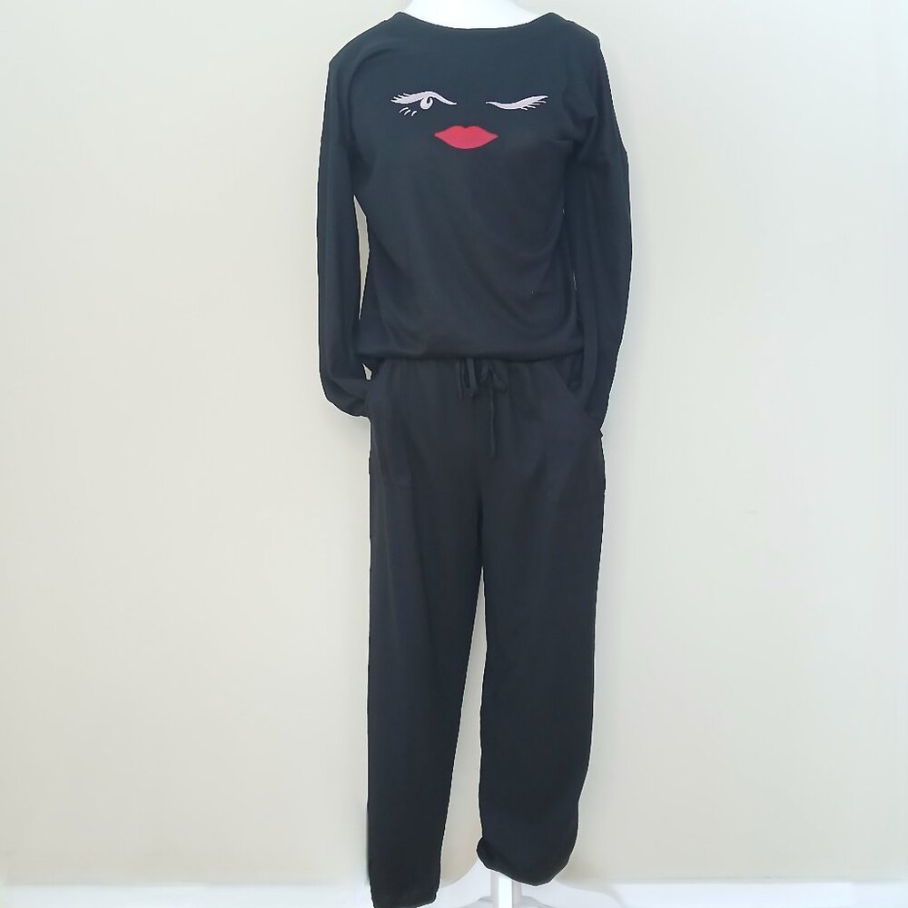 Kate Spade Broome Street Winking Eye Knit Pajama Set Size Medium